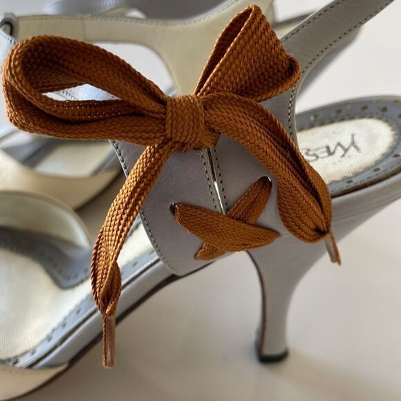 Yves Saint Laurent Slingback Peeptoe Heels Tie Detail - Picture 7 of 10